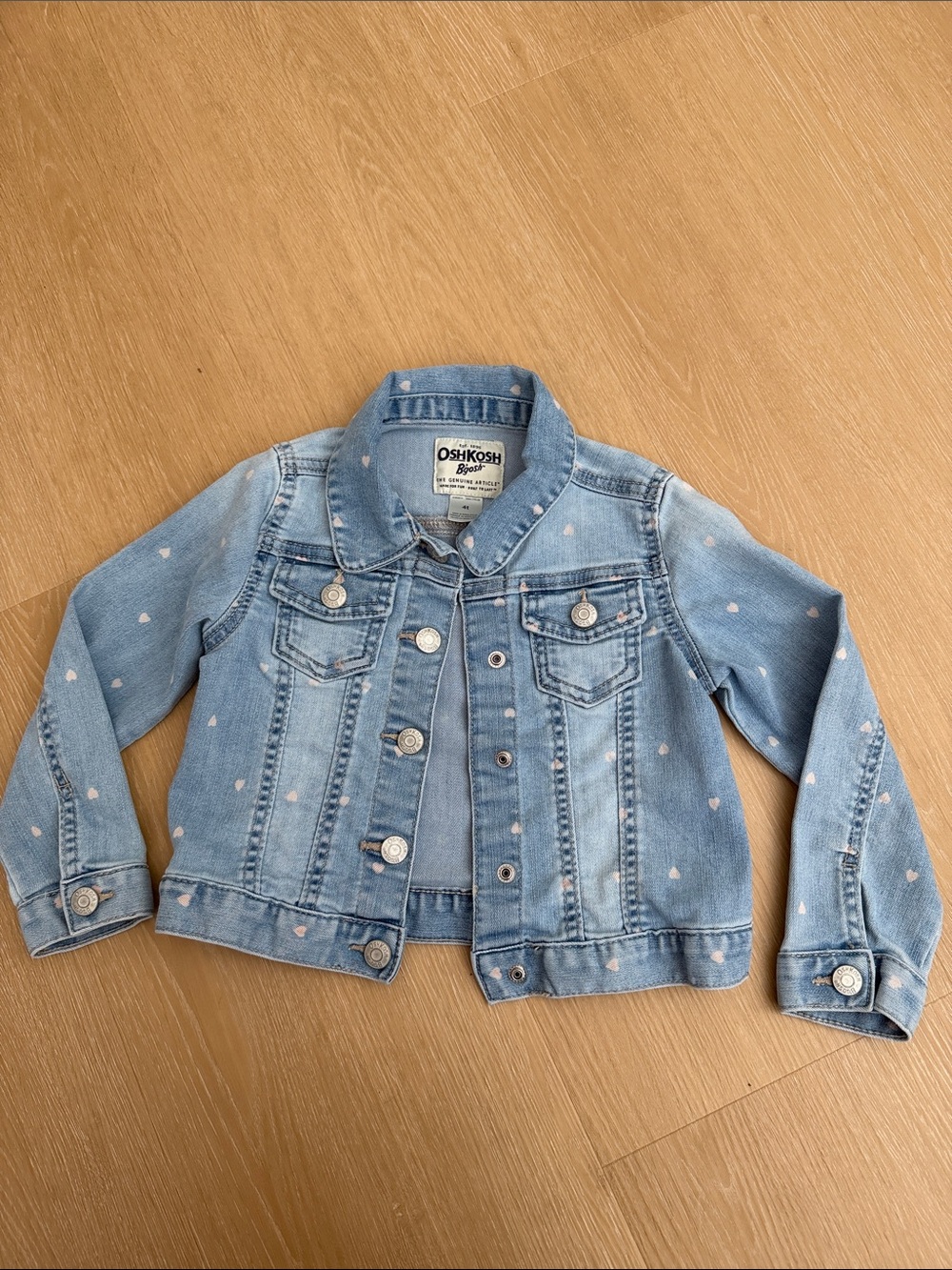 OshKosh B'gosh Light Blue Denim Jacket with White Heart Print